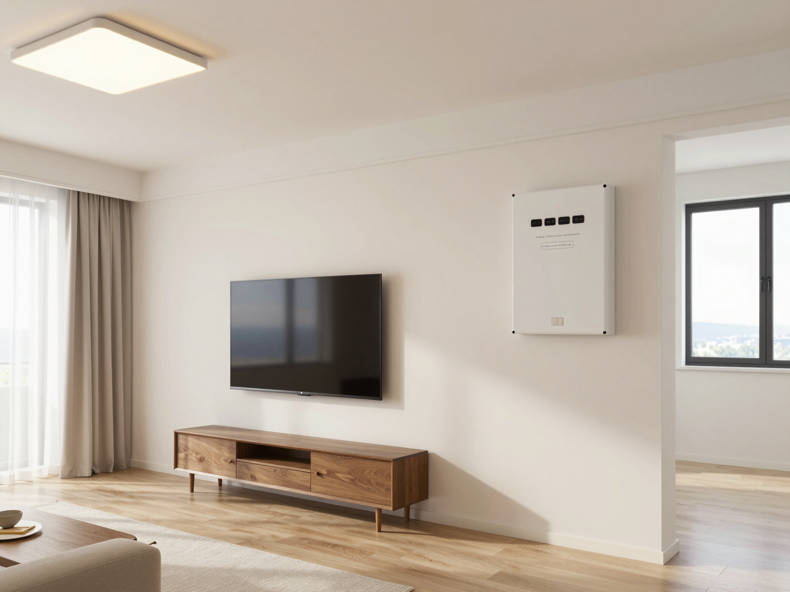 Professional electrical installation in modern home